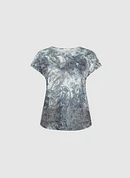 Paisley Print Burnout T-Shirt