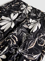 Pantalon floral à jambe large