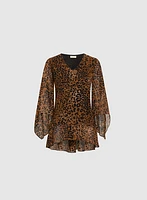 Leopard Print V-Neck Blouse