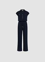 Button Down Jersey Jumpsuit
