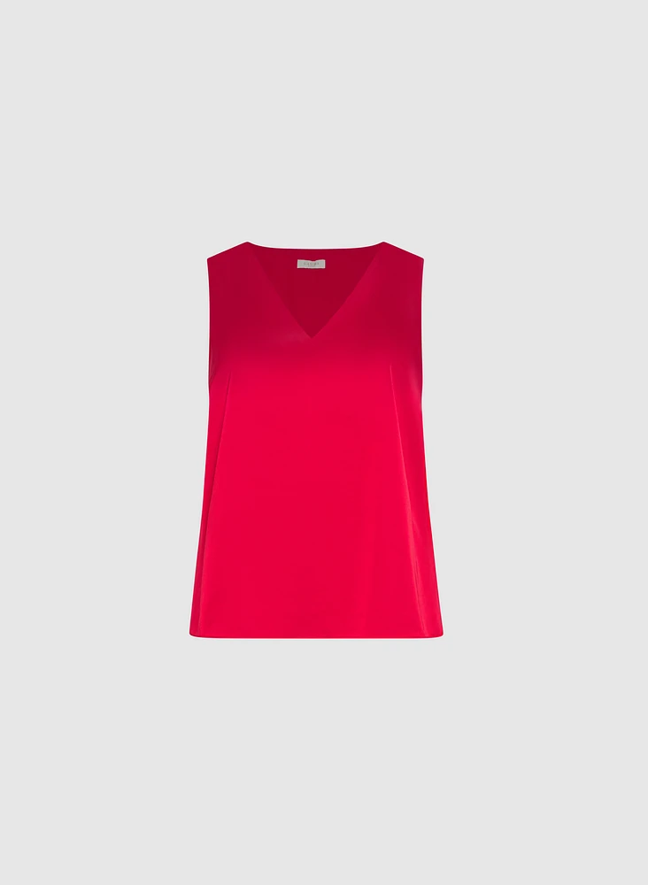 Blouse sans manches en satin