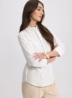 Blouse en mélange de coton et lin