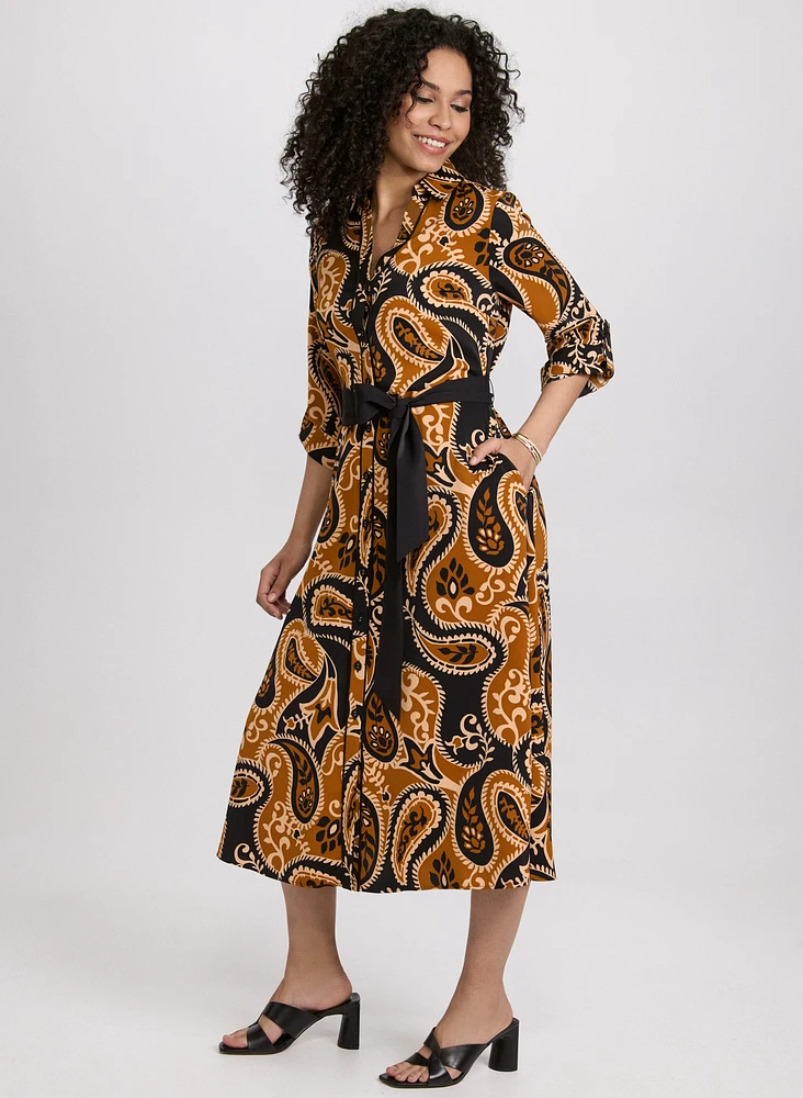 Robe-chemisier à motif paisley