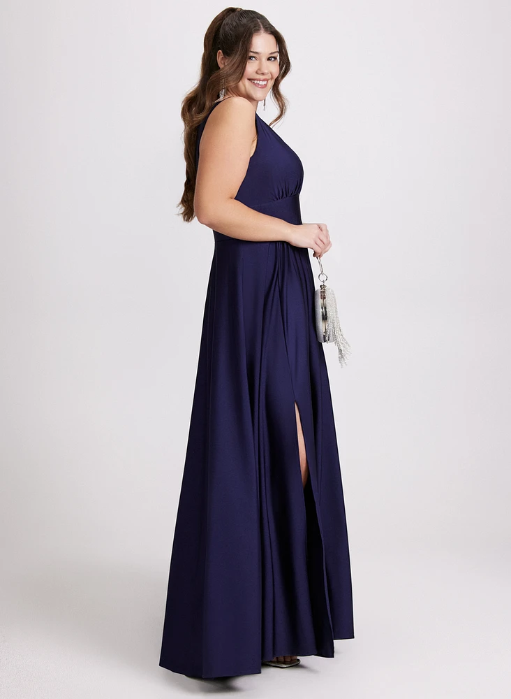 Plunging Neckline Maxi Dress