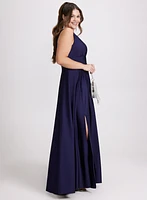 Plunging Neckline Maxi Dress