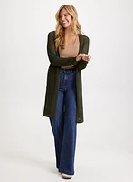 Open-Stitch Cardigan & Wide Leg Cargo Jeans