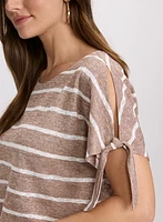 Striped Split-Sleeve Top