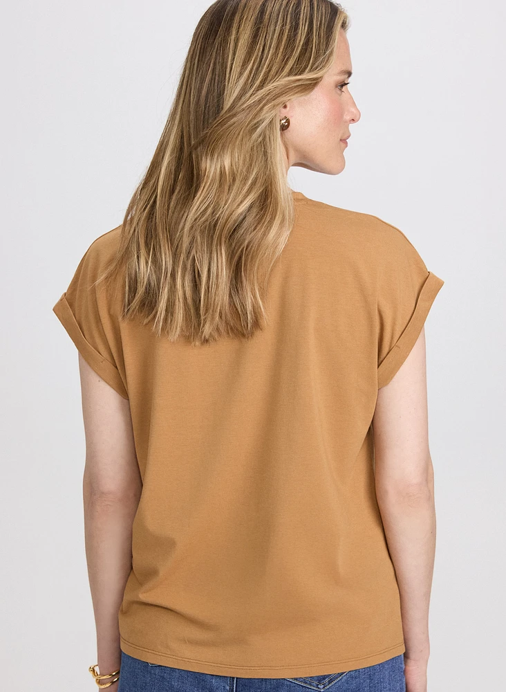 T-shirt à texte en paillettes
