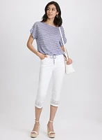 Striped Drawstring Top