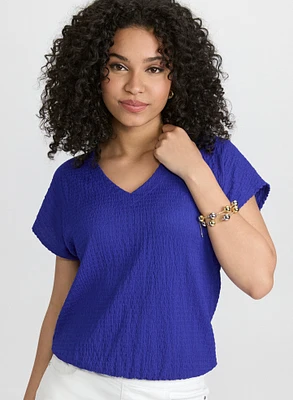 Textured Drop Shoulder Top