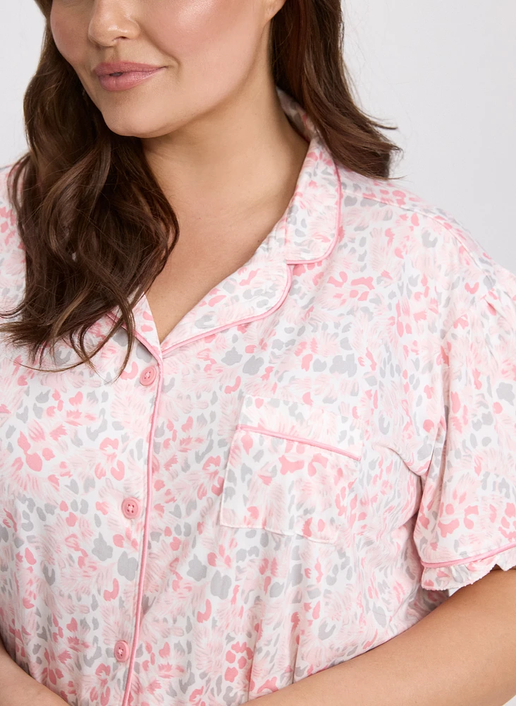 Mixed Animal Print Pyjama Set