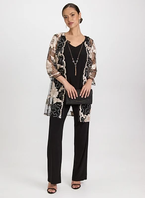 Lace Jacket, Top & Pants Set