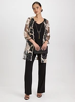 Lace Jacket, Top & Pants Set