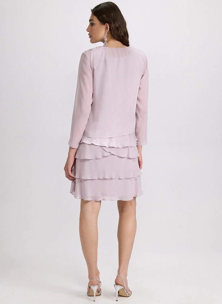 Embellished Jacket & Tiered Dress Set