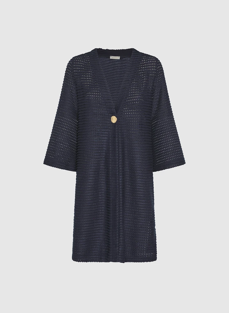Long Open Knit Cardigan