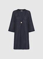 Long Open Knit Cardigan