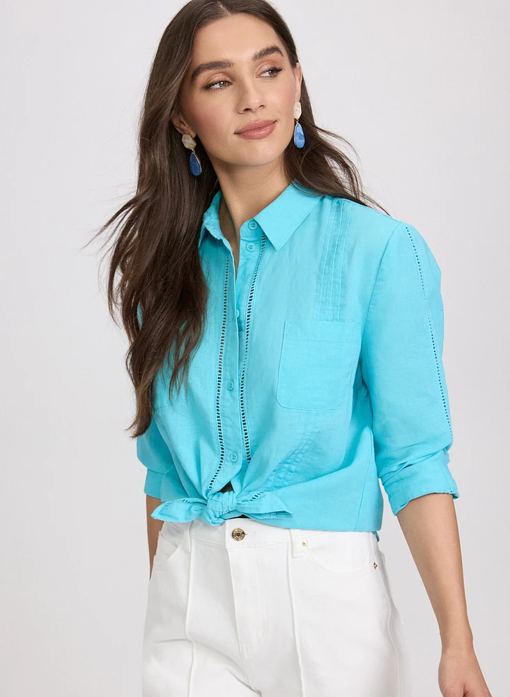 Linen-Cotton Blend Blouse