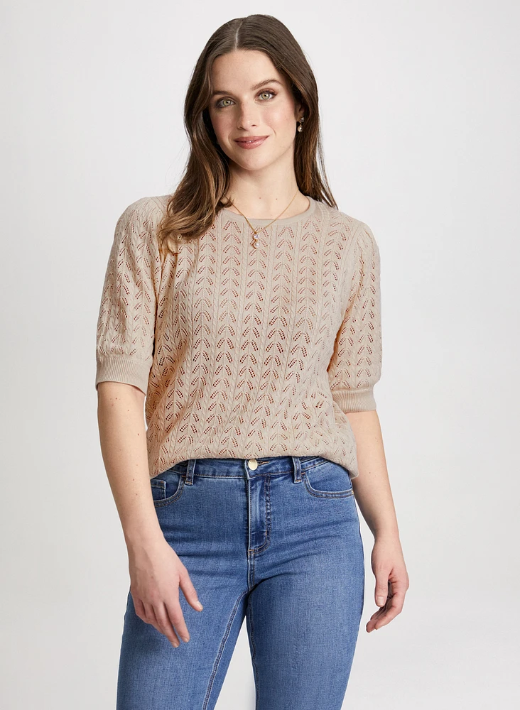 Pull ras-du-cou en tricot