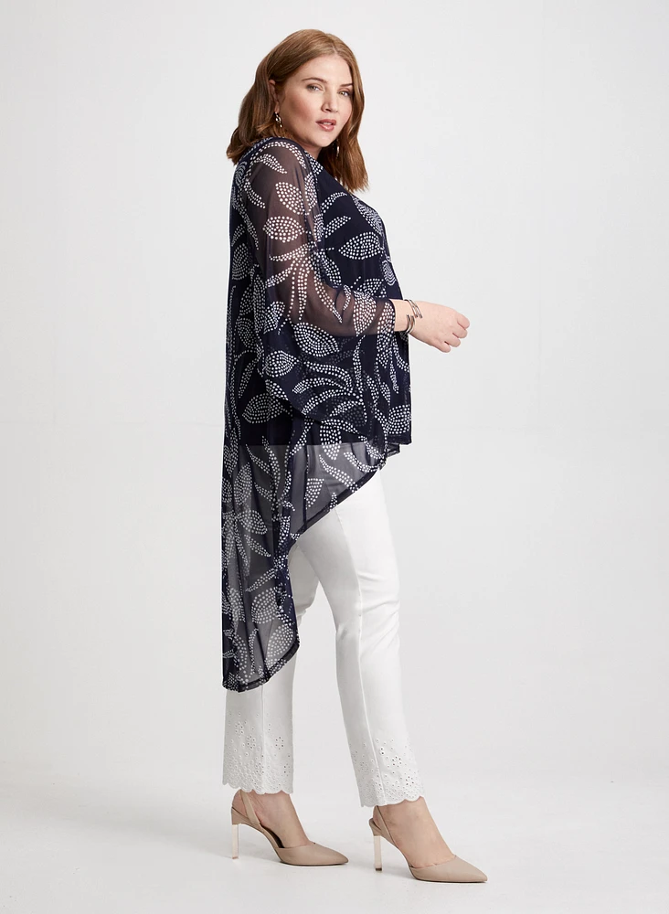 Leaf Print Asymmetric Tunic