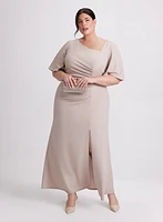 Asymmetric Glitter Knit Dress