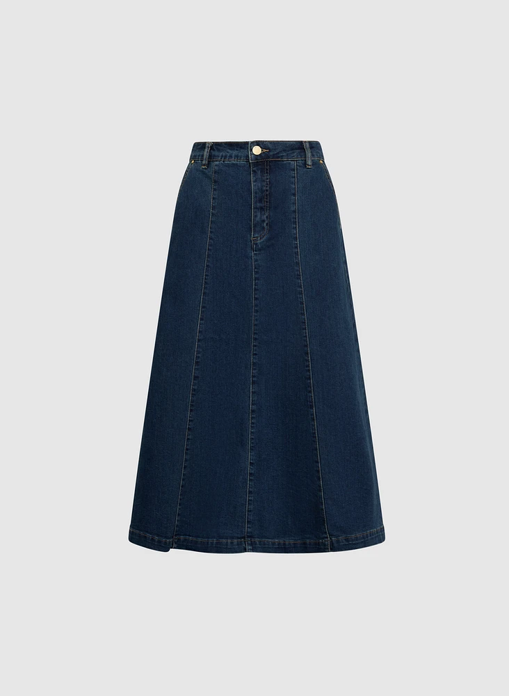 Jupe midi en jean