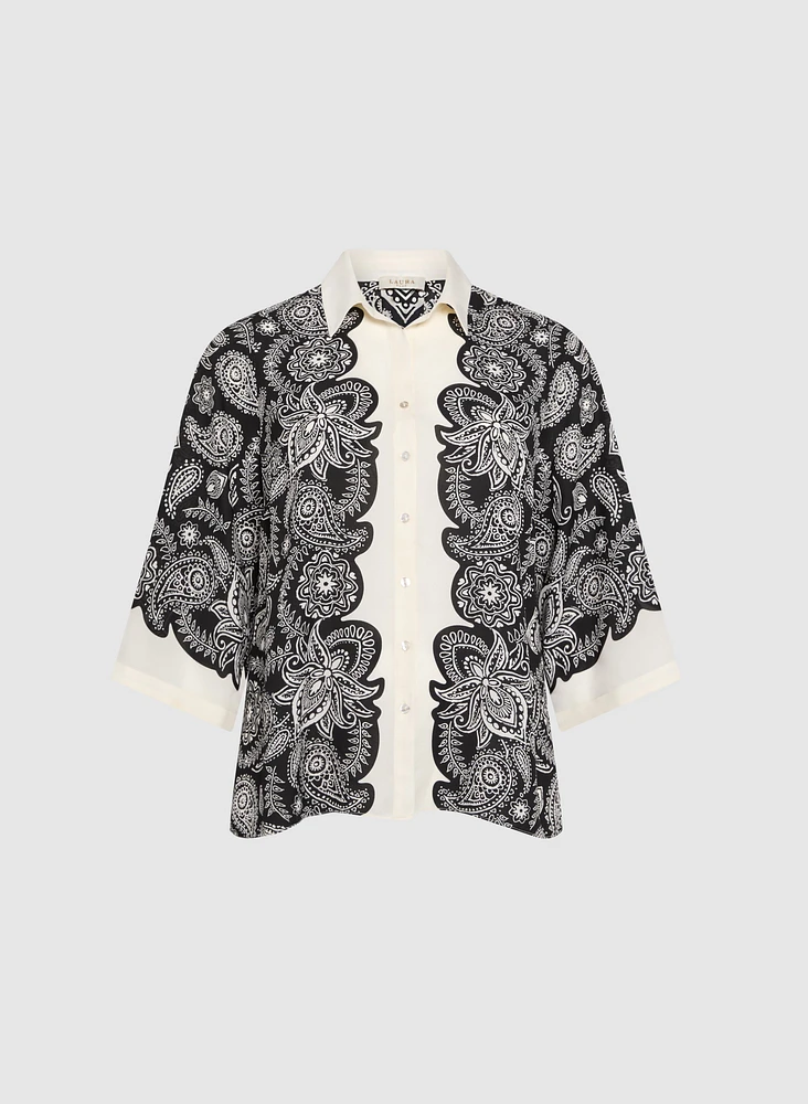 Paisley Placement Print Blouse