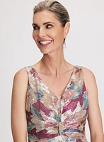 Robe plissée à motif floral