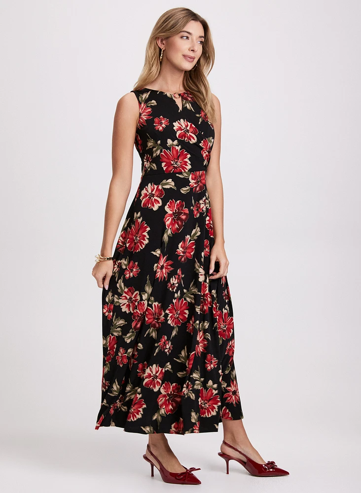 Robe florale à ouverture trou de serrure