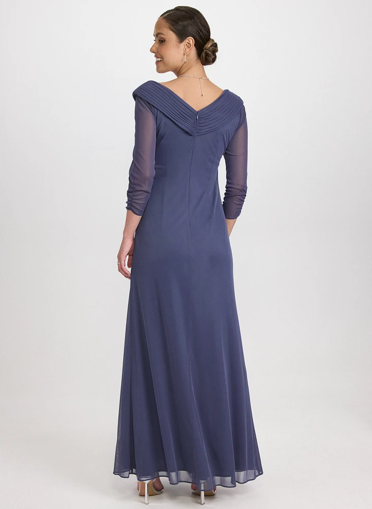 Mesh Wrap-Style Dress