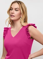Ruffle Cap Sleeve Top