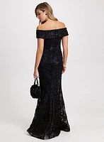 Shimmering Lace Evening Dress