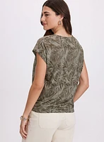 T-shirt à motif de feuilles