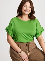 Ruffled Sleeve T-Shirt