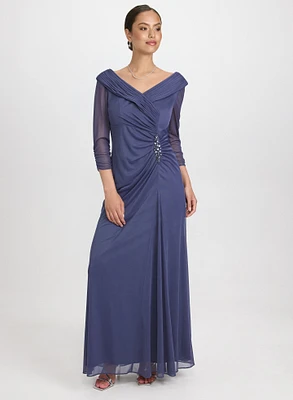 Mesh Wrap-Style Dress