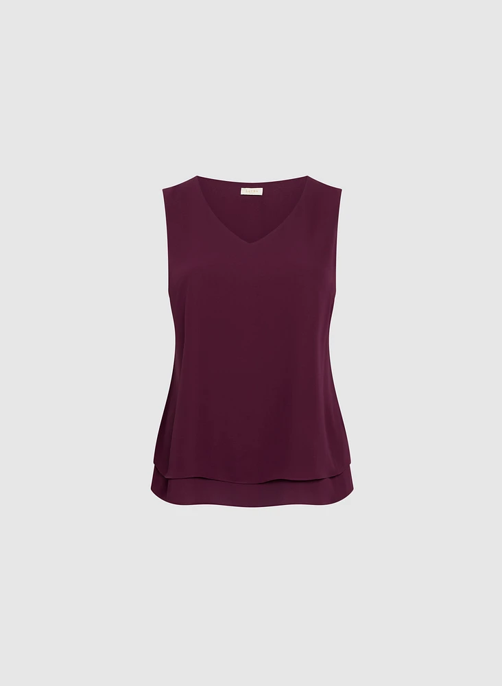 Sleeveless V-Neck Blouse