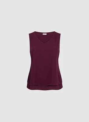 Sleeveless V-Neck Blouse