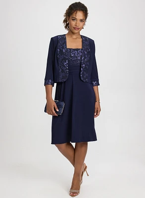 Ensemble de robe et veste à paillettes