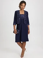 Ensemble de robe et veste à paillettes