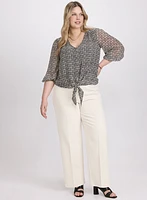 Geometric Chiffon Blouse