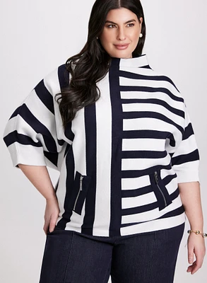 Joseph Ribkoff - Mixed Stripe Pullover