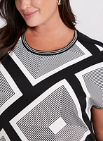 Geometric Cap Sleeve Top