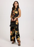 Pantalon tropical à jambe large enfiler