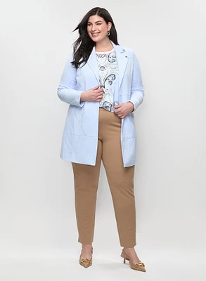 Veste redingote en faux suède et pantalon à détail bouton