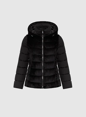 Bernardo - Mixed Plush Puffer Jacket