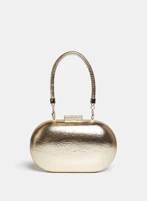 Pochette métallique à effet froissé