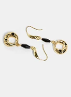 Stone & Misshaped Circle Drop Earrings