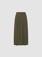 Satin Drawstring Waist Skirt