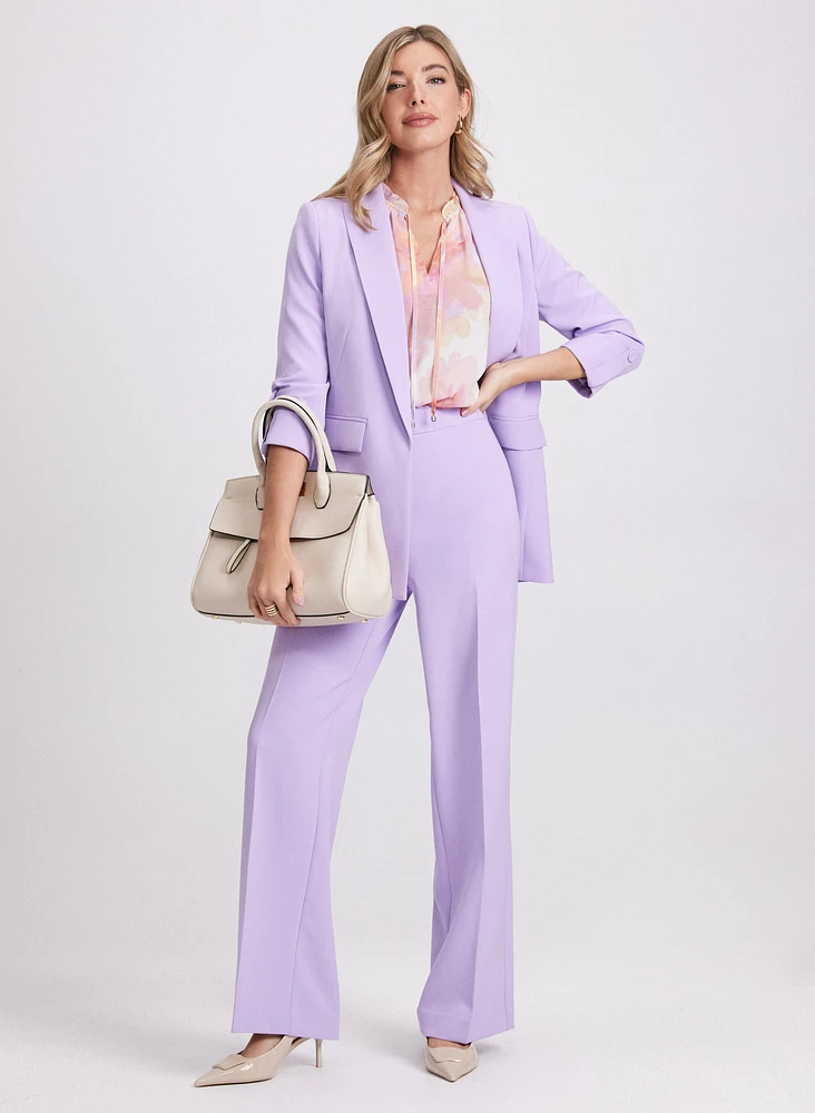 Open Twill Jacket & Olivia Wide-Leg Pants