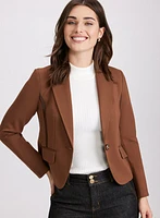 Blazer à détail en cuir végane