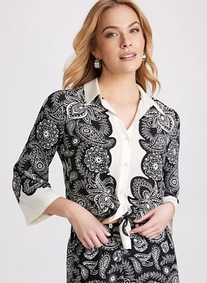 Blouse en crêpe à motif paisley